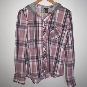 Plaid Hooded Shirt